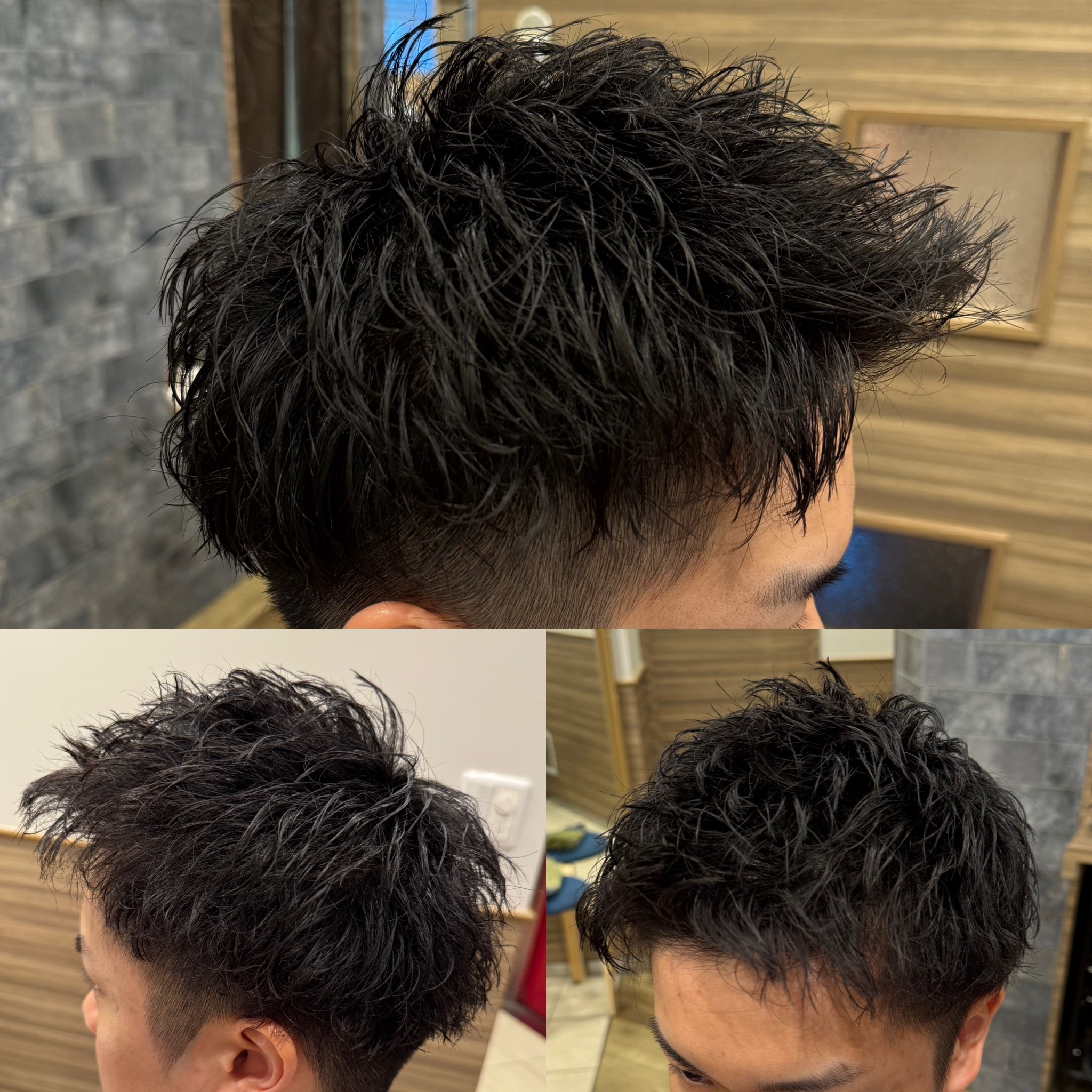 黒髪短髪アップバングショート
