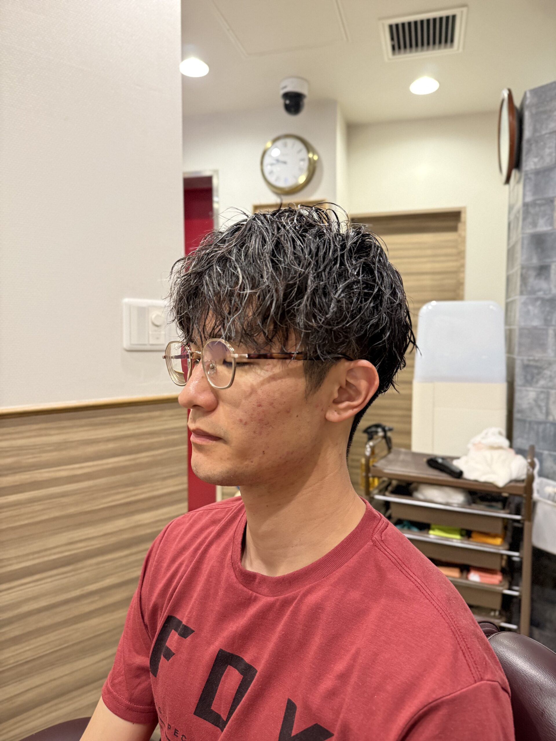 王道ツーブロツイストスパイラルパーマ