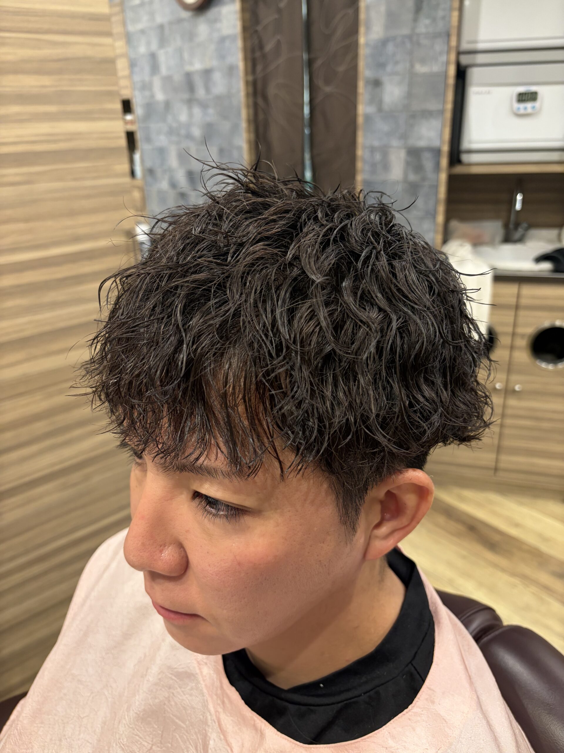 ツイストスパイラルパーママッシュツーブロック